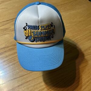 Pepsi Trucker Hat Press Play On Summer Throwback Style Blue and White Adjustable